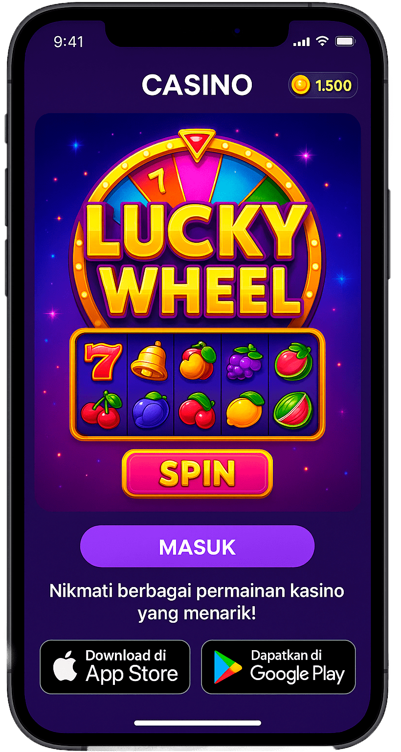 Interface aplikasi mobile Lucky Wheel Slots